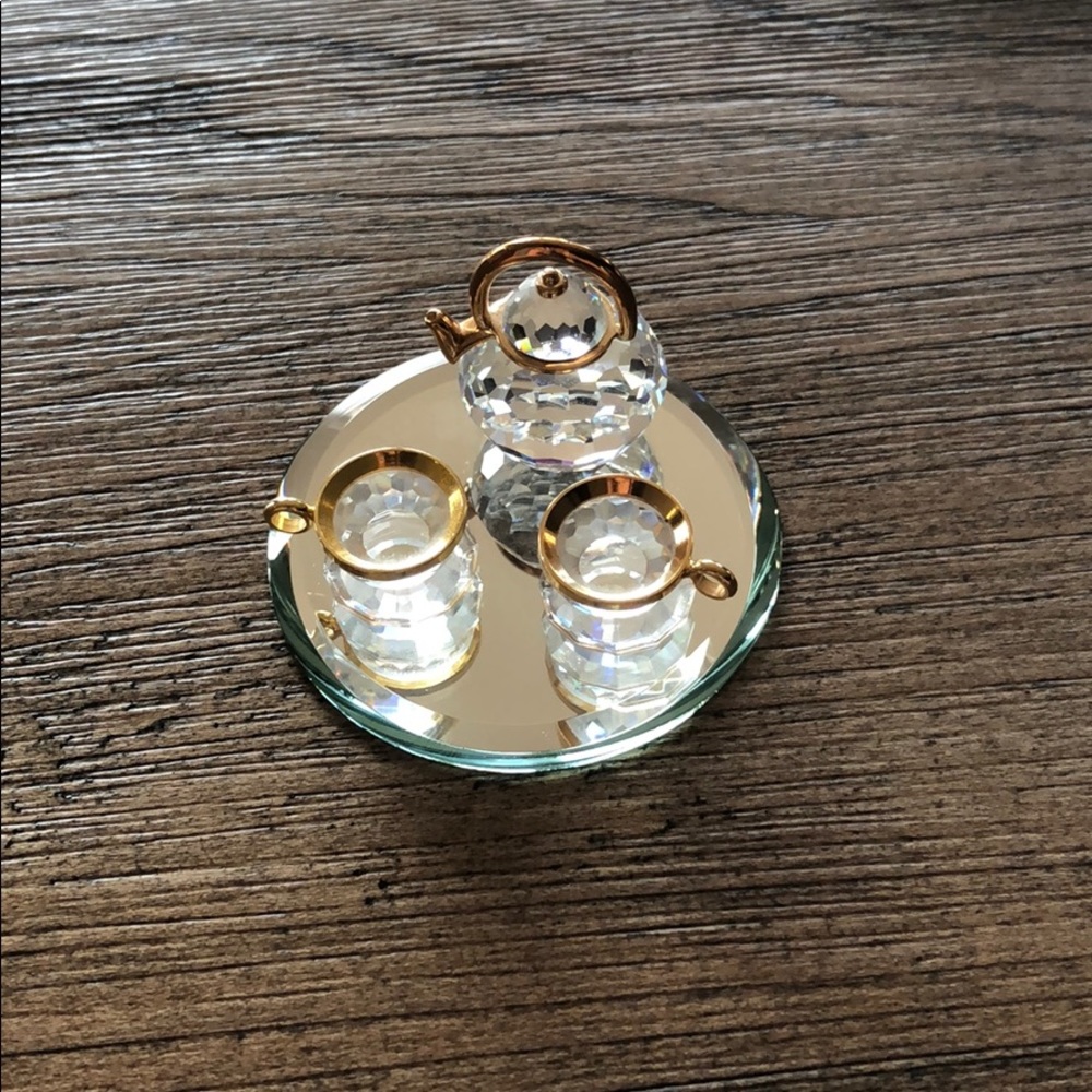 Swarovski crystal miniature tea set